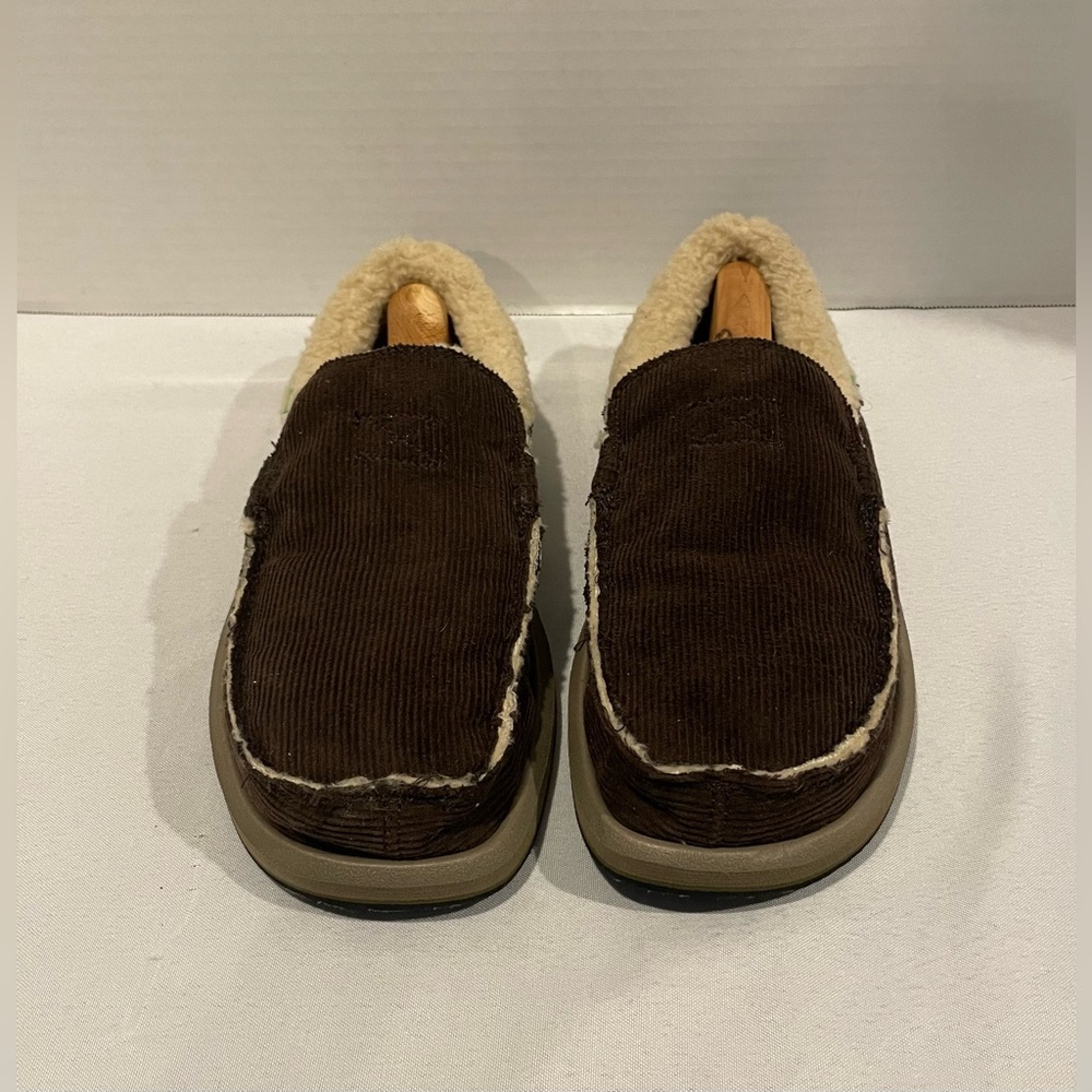 SANUK Chiba Chill Shearing Lined Brown Slip On Loafers Men’s Size 9 - Picture 2 of 7